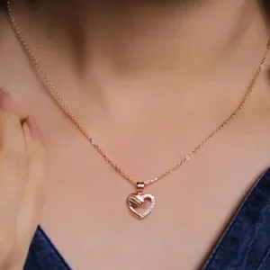 Rose Gold Heart Pendant with Chain